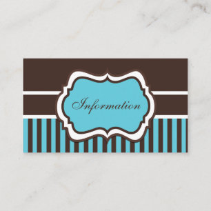 D'accompagnement Carte de boîtier Aqua, Brown et blanc Damask