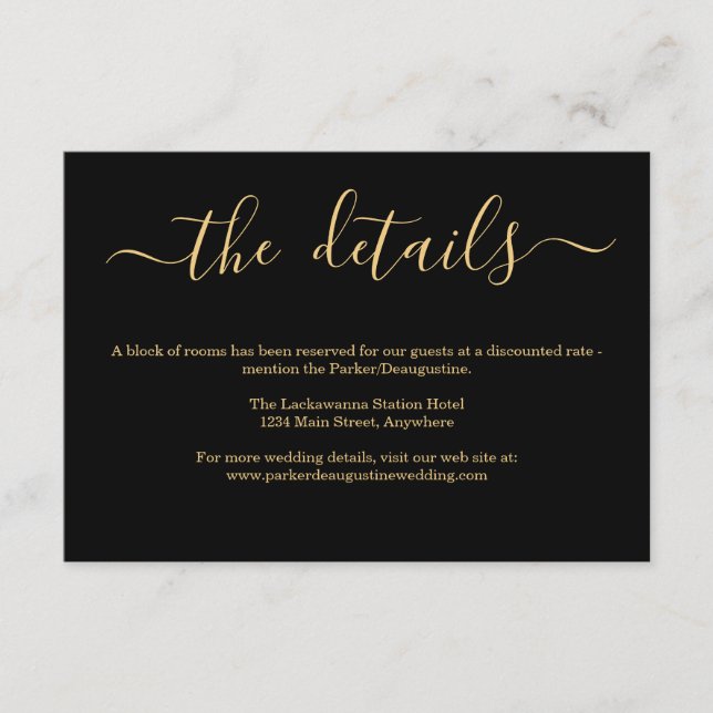 D'accompagnement Carte de boîtier Black & Gold (Devant)