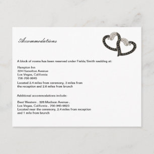 D'accompagnement Carte de boîtier Coeurs Diamants Noir & Blanc