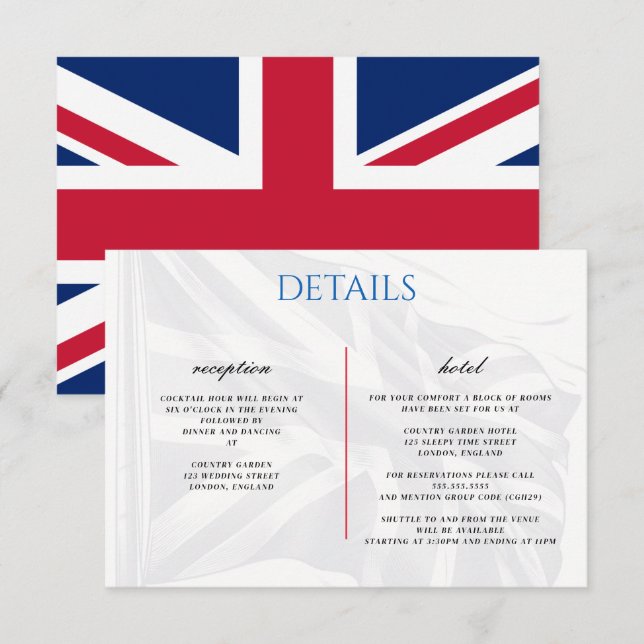 D'accompagnement Carte de boîtier couple Royaume-Uni (Devant / Derrière)