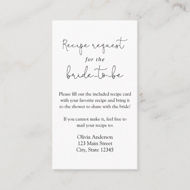 D'accompagnement Carte de boîtier de demande de recette de calligra (Devant)