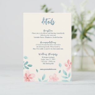 D'accompagnement Carte de boîtier de détail couleur Aquarelle rose