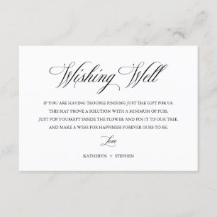 D'accompagnement Carte de boîtier de puits de Wishing Script élégan