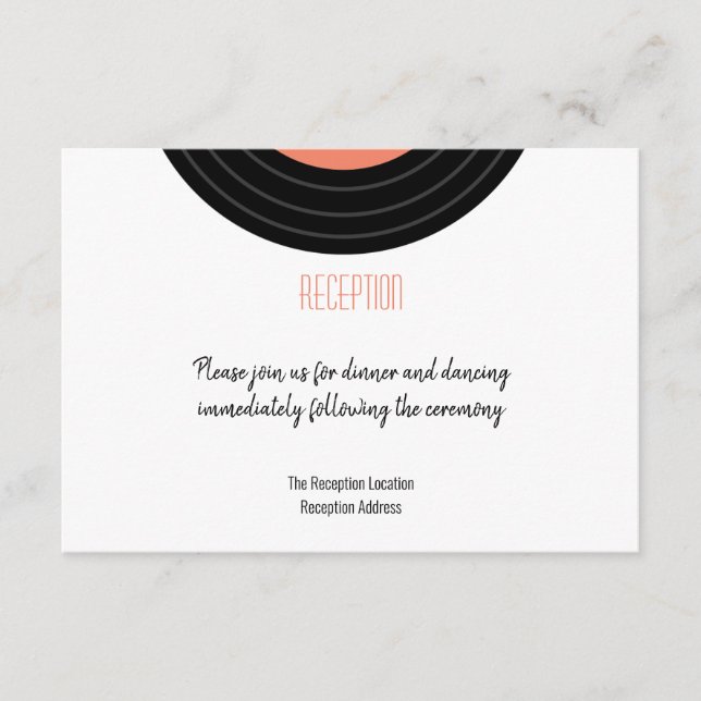 D'accompagnement Carte de boîtier de réception Retro Vinyl Record (Devant)