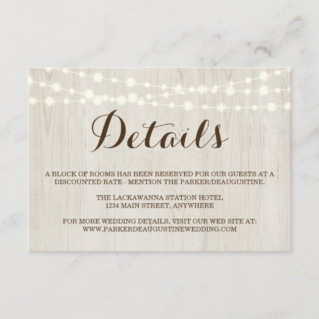 D'accompagnement Carte de boîtier d'informations (Devant)