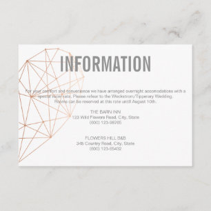 D'accompagnement Carte de boîtier d'informations   Coeur or Rose