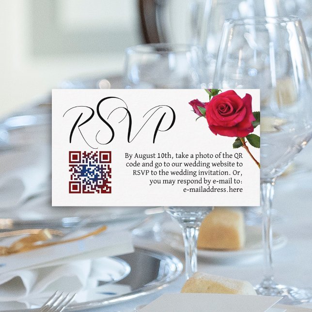 D'accompagnement Carte de boîtier du code QR du mariage rose RSVP (Créateur téléchargé)