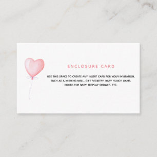 D'accompagnement Carte de boîtier du coeur de ballon rose