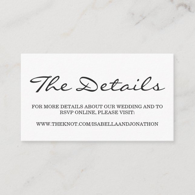 D'accompagnement Carte de boîtier du site Web mariage (Devant)