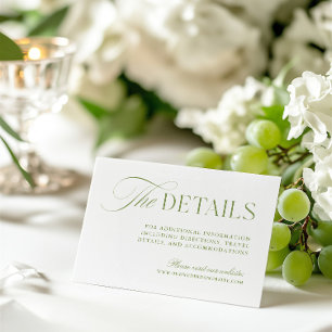 D'accompagnement Carte de boîtier du site Web Mariage Sage Green &