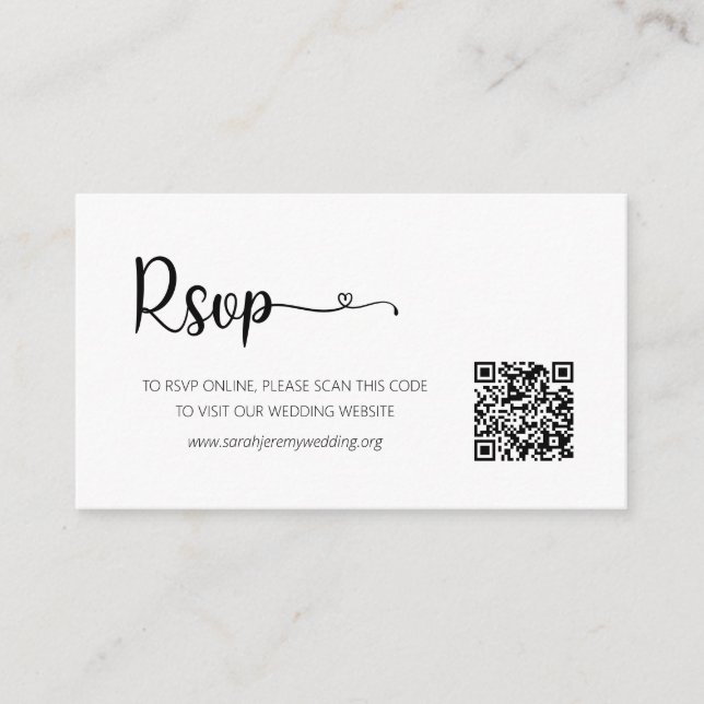 D'accompagnement Carte de boîtier du site Web RSVP de mariage simpl (Devant)