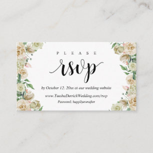 D'accompagnement Carte de boîtier en ligne RSVP, Florales de Pousse