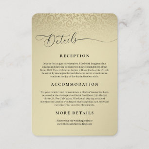 D'accompagnement Carte de boîtier en or Mariage damassé Details