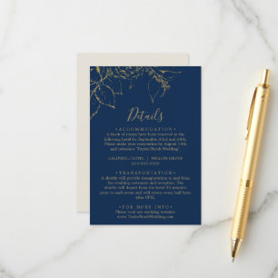 D'accompagnement Carte de boîtier Gilal Floral Navy & Gold Details