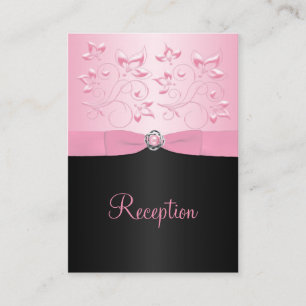 D'accompagnement Carte de boîtier Loveknot Black et Pink Pearl