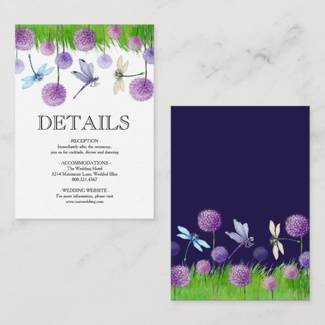 D'accompagnement Carte de boîtier Mariage d'été violet (Devant / Derrière)