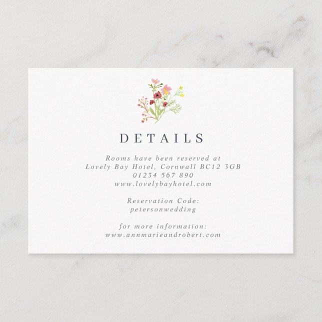 D'accompagnement Carte de boîtier Mariage Fleur sauvage rustique (Devant)