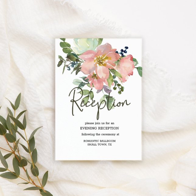 D'accompagnement Carte de boîtier Mariage floral Eggshell et Blush (Créateur téléchargé)