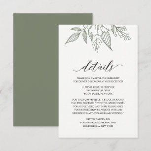 D'accompagnement Carte de boîtier Mariage floral simple et élégant