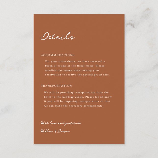 D'accompagnement Carte de boîtier Mariage Pensacola (Devant)