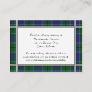 D'accompagnement Carte de boîtier Mariage personnalisée Scott Plaid
