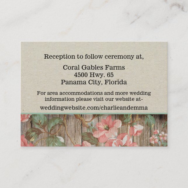 D'accompagnement Carte de boîtier Mariage Rustique Spring Blossoms (Devant)