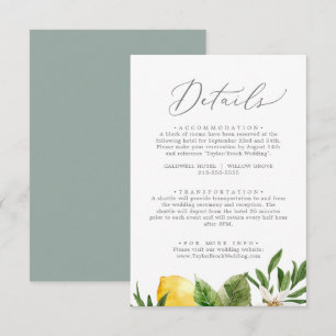 D'accompagnement Carte de boîtier moderne Lemon Garden Détails