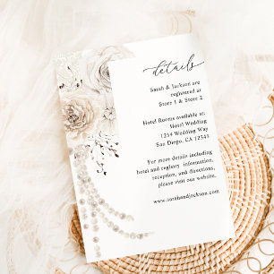 D'accompagnement Carte de boîtier Pearl & White Floral Details