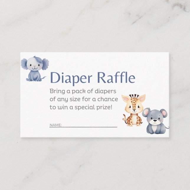 D'accompagnement Carte de boîtier pour bébé Raffle de couches (Devant)