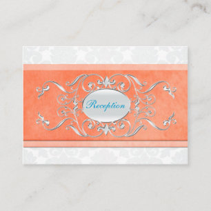 D'accompagnement Carte de boîtier pour corail, aqua et gris Damask