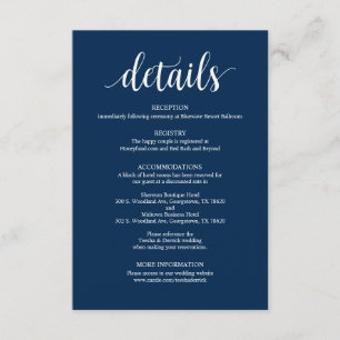 D'accompagnement Carte de boîtier pour détails Mariage de la marine