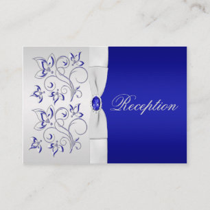 D'accompagnement Carte de boîtier Royal Blue et Silver Floral