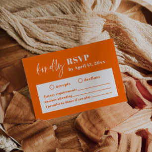D'accompagnement Carte de boîtier RSVP de mariage orange moderne