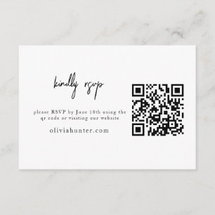 D'accompagnement Carte de boîtier RSVP minimaliste blanc et noir