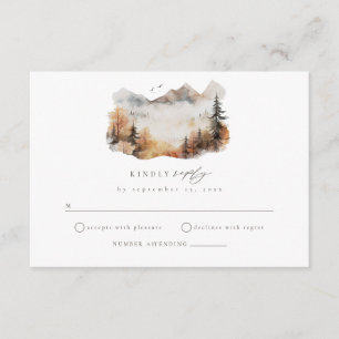 D'accompagnement Carte de boîtier RSVP pour mariage en montagne aqu