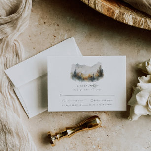D'accompagnement Carte de boîtier RSVP pour mariage forestier Woodl