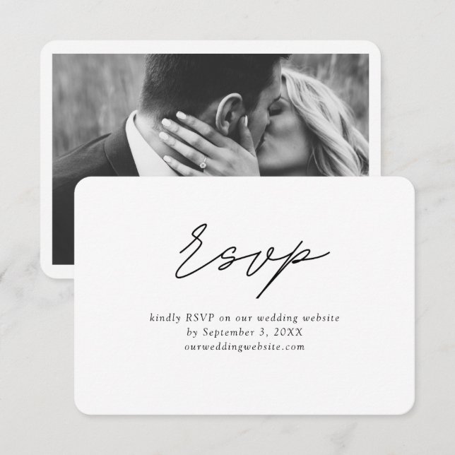 D'accompagnement Carte de boîtier RSVP pour mariage minimal classiq (Devant / Derrière)