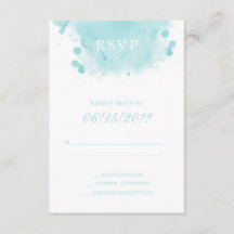 Carte de boîtier RSVP Turquoise Watercolor
