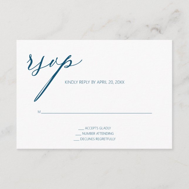 D'accompagnement Carte de boîtier Turquoise RSVP (Devant)