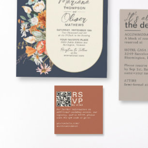 D'accompagnement Carte de code QR RSVP en terre cuite minimaliste m