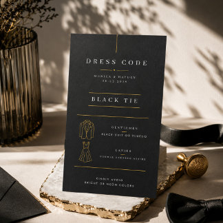 D'accompagnement Carte de code vestimentaire de mariage élégant en