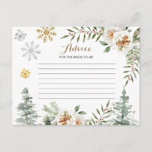 D'accompagnement Carte de conseil Hiver Blanc Floral Pins Arbres