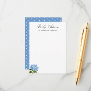 D'accompagnement Carte de conseil pour bébé Blue Hydrangea