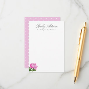 D'accompagnement Carte de conseil pour bébé Hydrangea rose