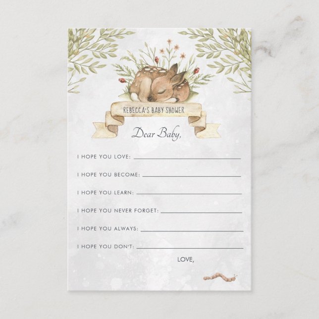 D'accompagnement Carte de conseil pour bébés | Cerf de forêt (Devant)