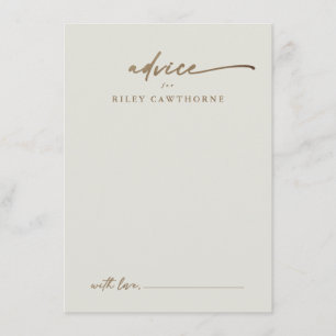 D'accompagnement Carte de conseils de mariage Bohème écriture dorée