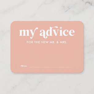 D'accompagnement Carte de conseils de mariage Rose pêche