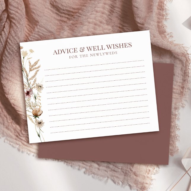 D'accompagnement Carte de conseils pour une douche de mariée aux fl (Créateur téléchargé)