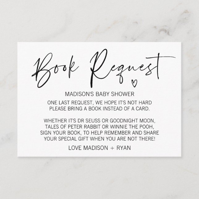 D'accompagnement Carte de demande de Baby shower simple moderne Coe (Devant)