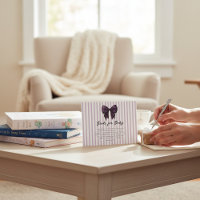 Carte de demande de livre cadeau à rayures lavande